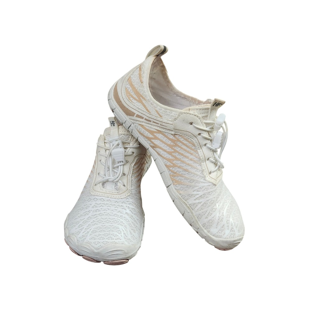 HF White Rose Gold Barefoot Water Shoes Minimalist Swim Sneakers Mens 4 Womens 6 - Picture 2 of 12